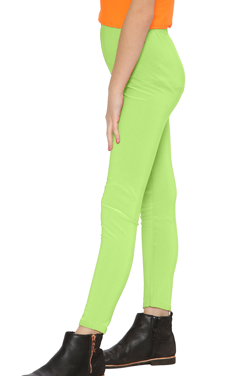 Crazy Chick Girls Microfibre Yellow (Lemon) Leggings-0