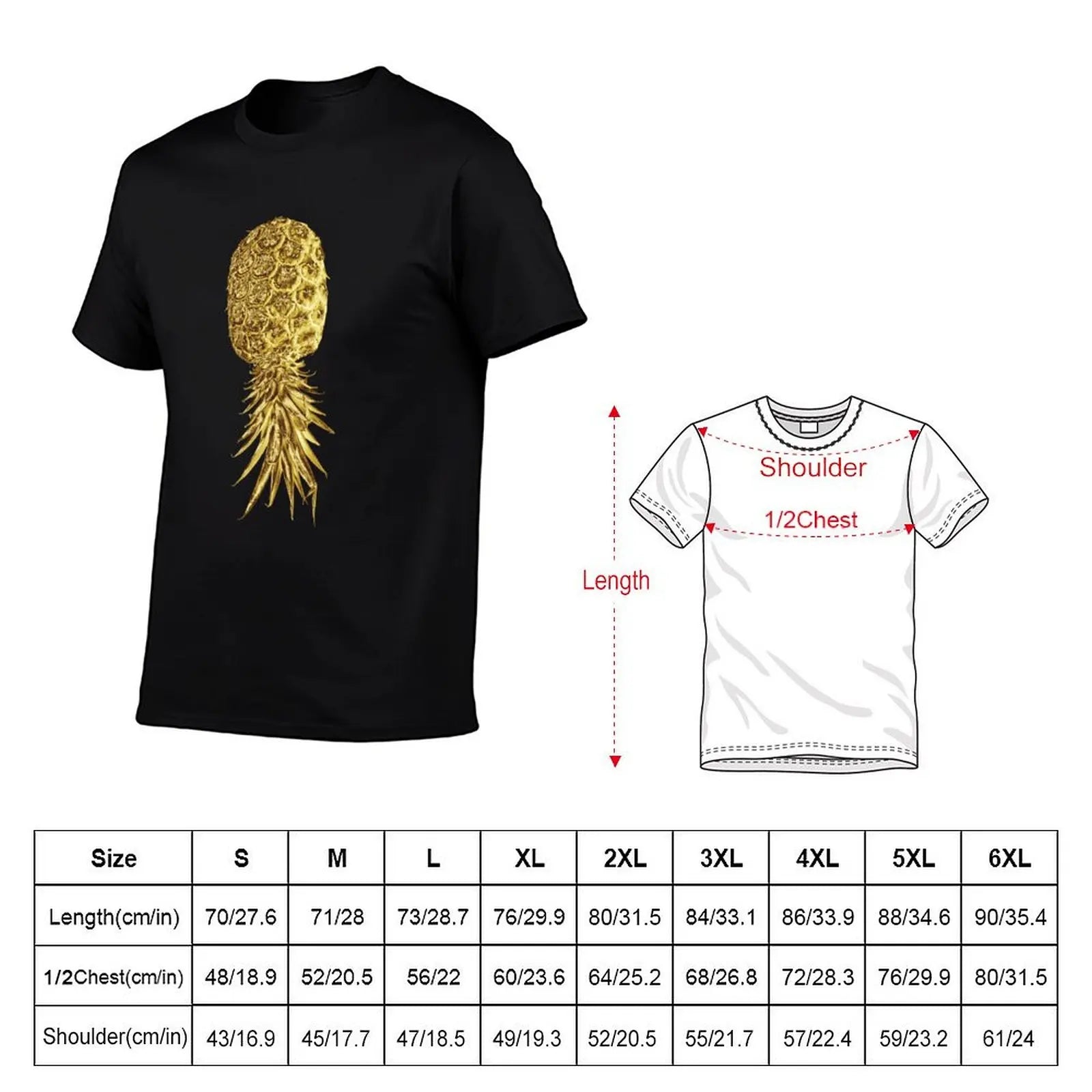 Pineapple Golden Pineapple upside down T-Shirt vintage graphic tee Blouse luxury t-shirt sweat shirts, men