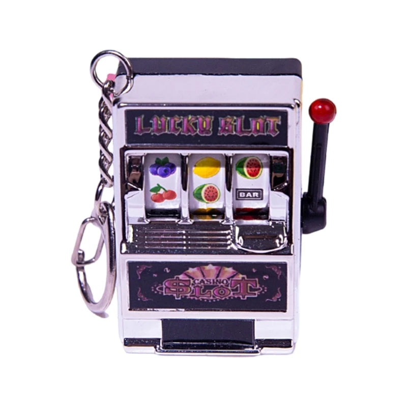 Mini Casino Lucky Charm Jackpot Keychains Handbags Charm Pendant Keychain Novelty Gifts for Women Men