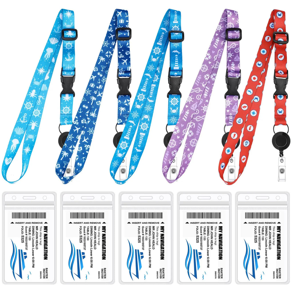 2 Pack Retractable Cruise Lanyard For Ship Cards, Waterproof Lanyards For Cruise Ship Cards With ID Holder
