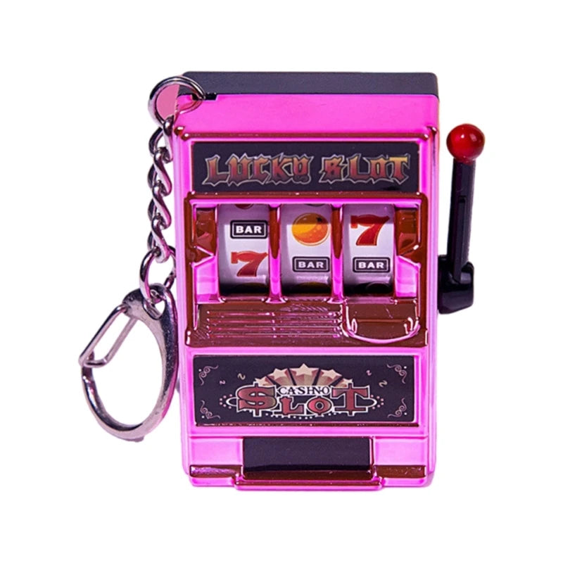 Mini Casino Lucky Charm Jackpot Keychains Handbags Charm Pendant Keychain Novelty Gifts for Women Men