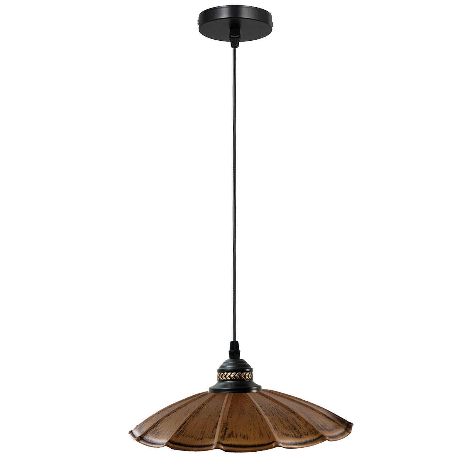 Wavy Shade Retro Style Metal Vintage Ceiling Pendant Lamp Light Modern Lighting Industrial Design~1411-4