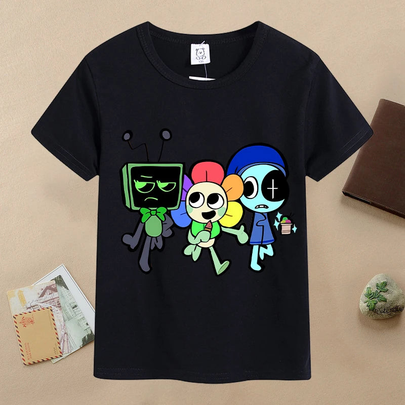 New Dandys World Children T-shirts Kawaii Cartoon Printed T-shirt Baby Boys Casual Short-sleeved Tops 2025 Summer Kids Clothing