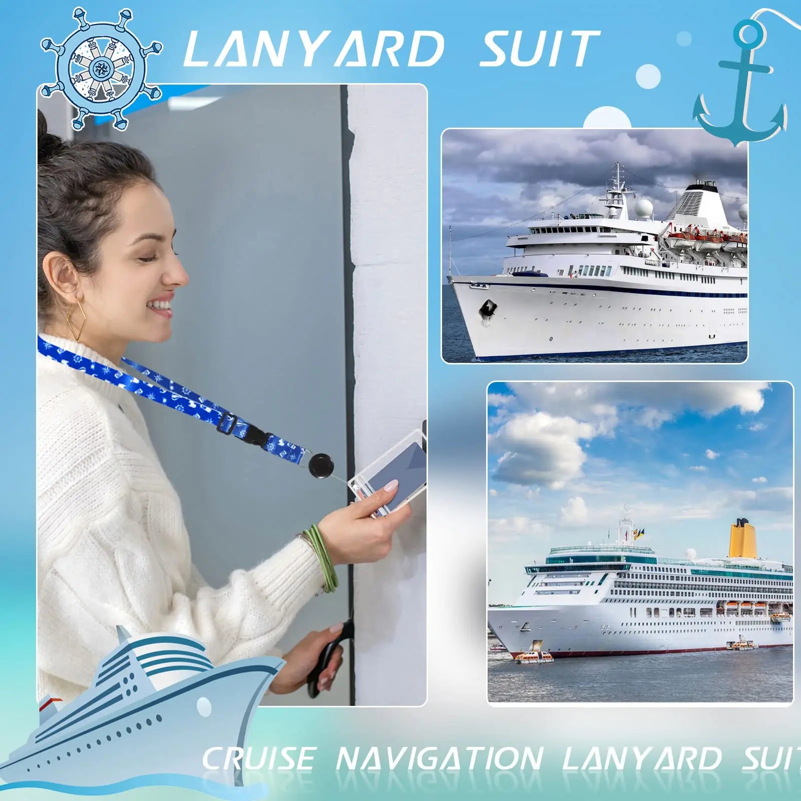 2 Pack Retractable Cruise Lanyard For Ship Cards, Waterproof Lanyards For Cruise Ship Cards With ID Holder