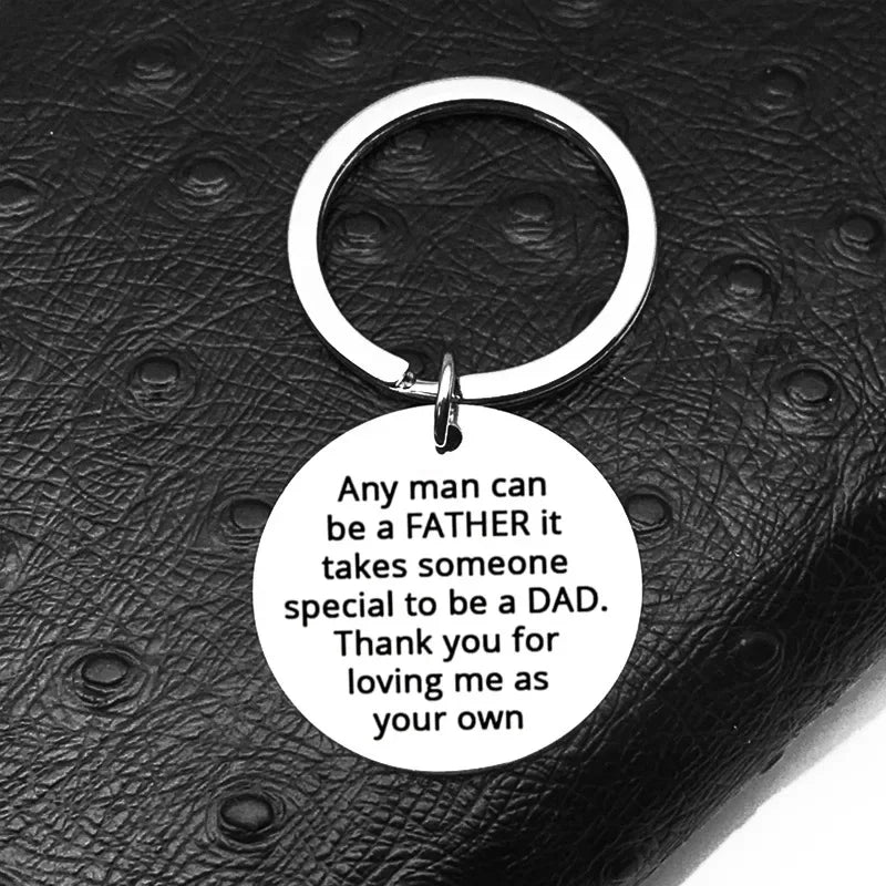 New Father Stepdad Papa Keychain Pendant  Father's Day Daddy Dad Birthday Christmas Key Chain Keyrings Any Man Can Be A Father