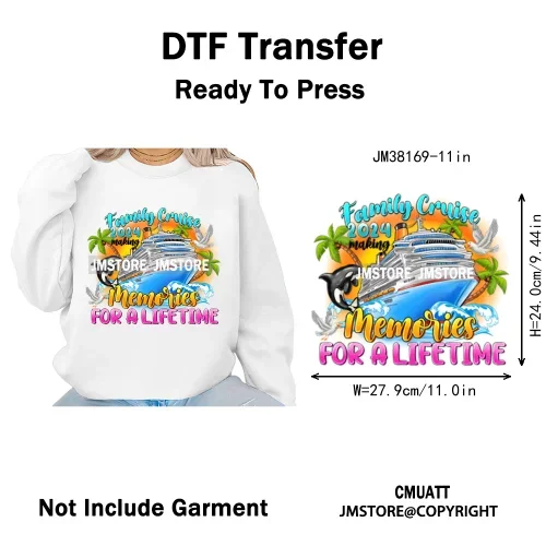 Hot Summer Holiday Boat Cruise Ship Life Salty Beach Family Island Trip Iron on DTF Transfer Stickers Ready to Press for Clothes