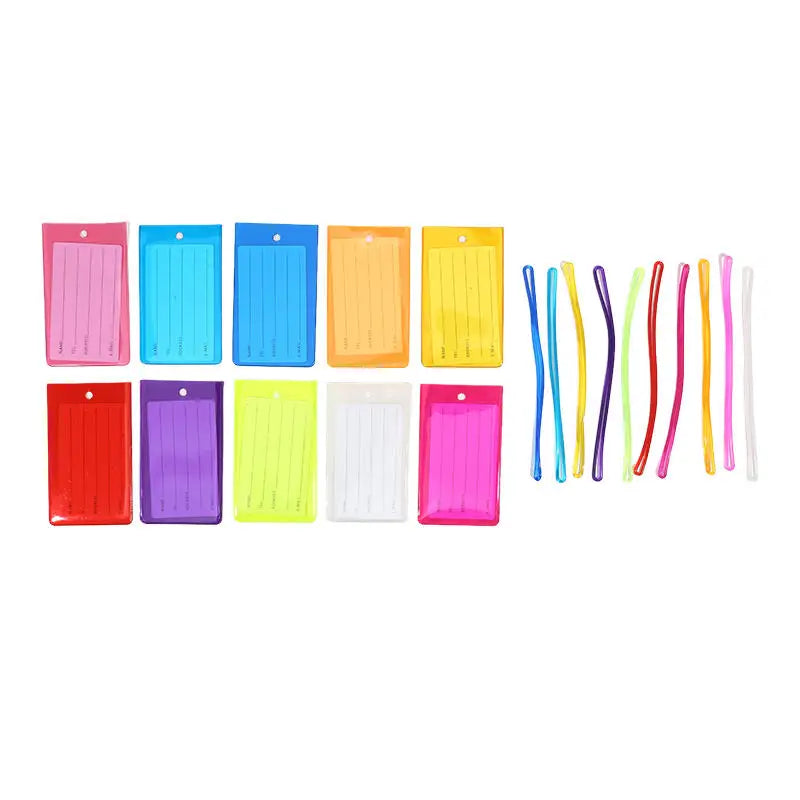 10/20PCS Luggage Tag Boarding Shipping PVC Baggage Tags Travel Accessory Women Men Suitcase ID Address Name Holder Bag Label