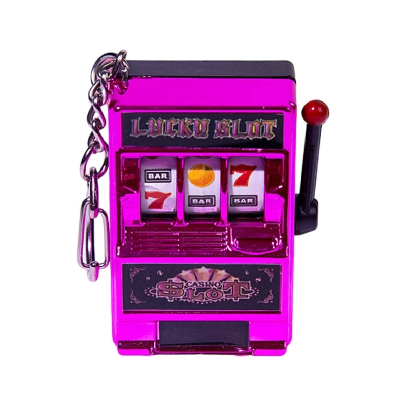 Mini Casino Lucky Charm Jackpot Keychains Handbags Charm Pendant Keychain Novelty Gifts for Women Men