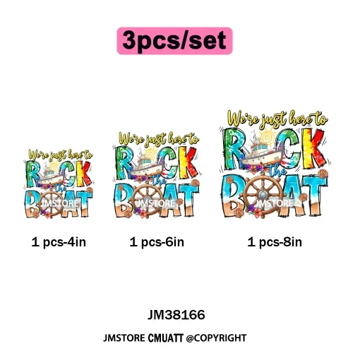Hot Summer Holiday Boat Cruise Ship Life Salty Beach Family Island Trip Iron on DTF Transfer Stickers Ready to Press for Clothes