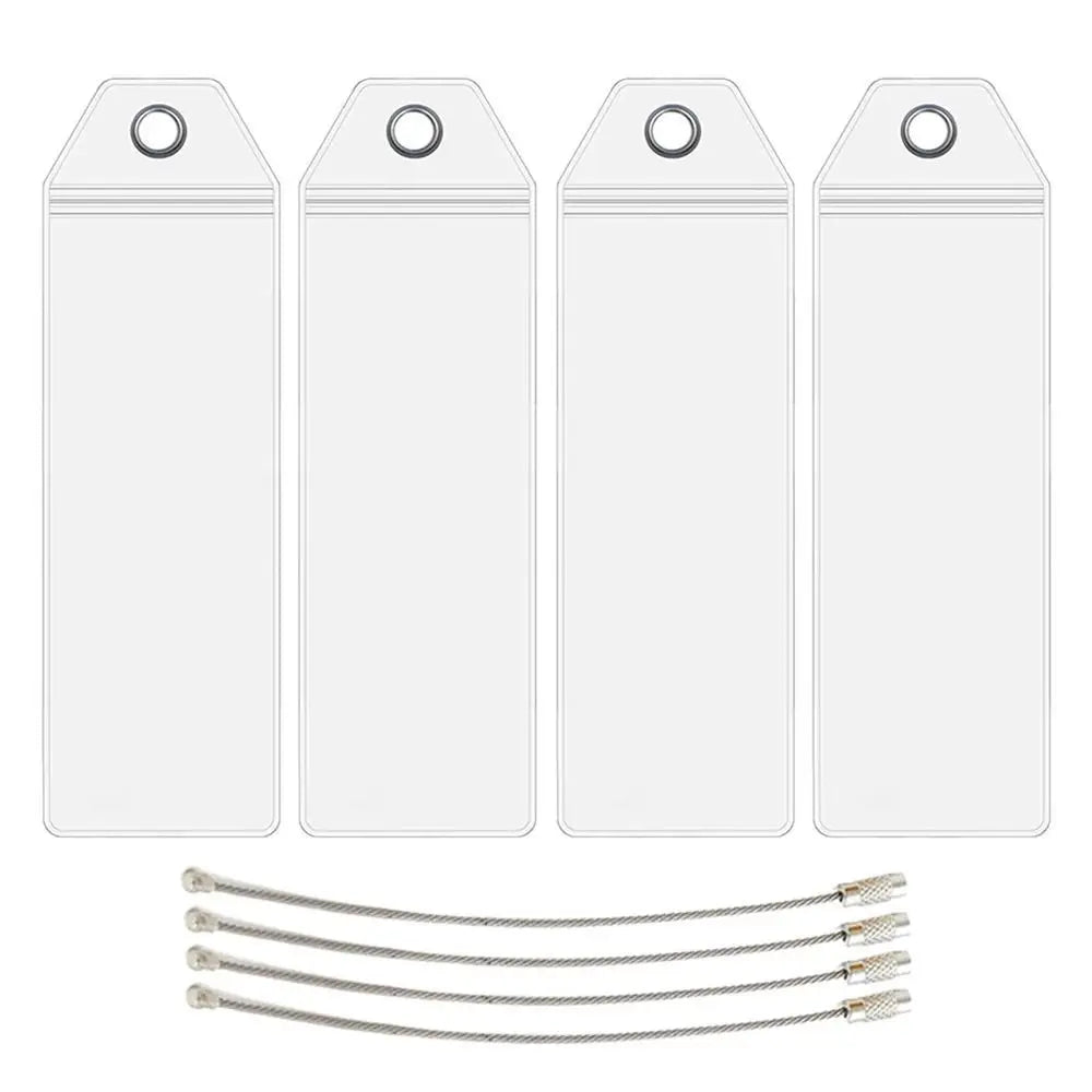 Zip Seal Pouch Cruise Luggage Tag Holders Waterproof Steel Wire Cable Loop Ship Ticket Card Sleeve PVC Clear Cruise Tags