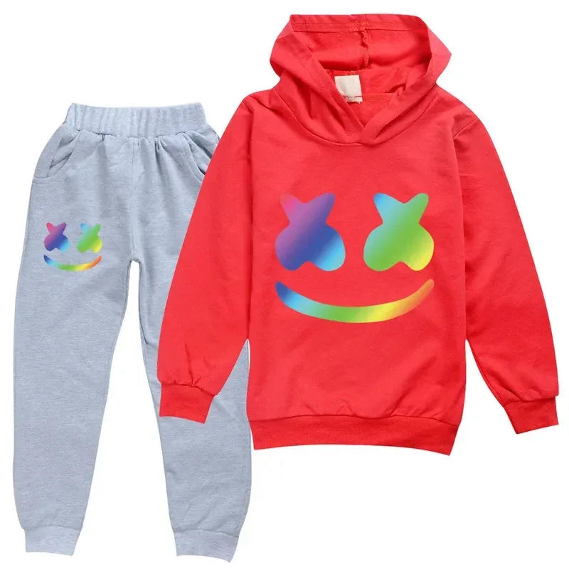 DJ Spring Season Autumn Clothing Set Kids Hoodies and Pants Suit Toddler Boys Tracksuit Teen Girls Casual Outfits