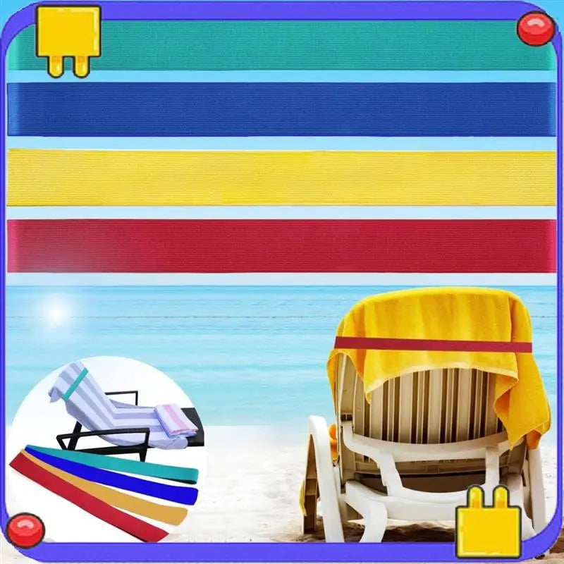 Beach Towel Bands (4 Pack),Beach Chair, Pool Chairs & Cruise Ship Essentials,The Better Towel Chair Clips Towel Holder