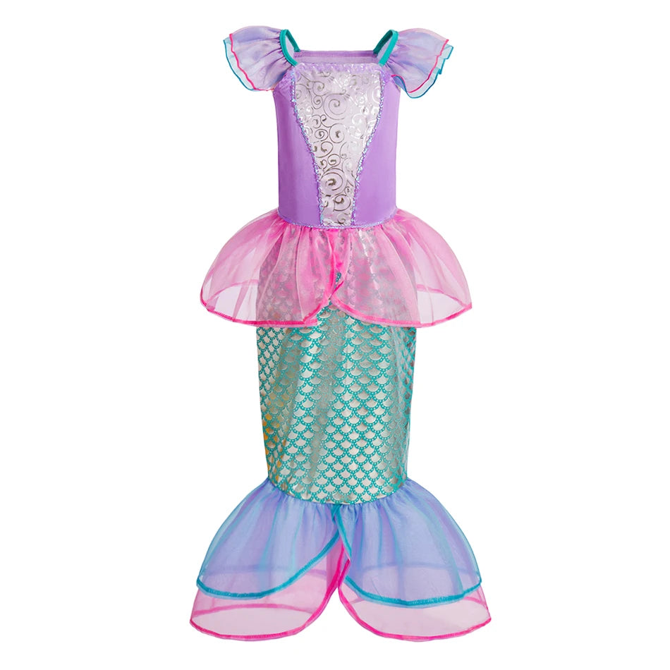 Children Princess Costume Kids Mermaid Halloween Clothes Little Girls Summer Stage Performance Clothing Kids Cosplay Dresses