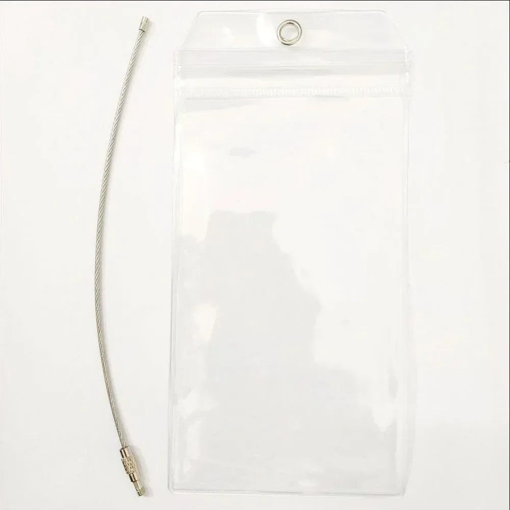 Travel Luggage Cruise Tags Holder Pouch Resealable Waterproof Clear Ship Ticket Card Sleeve Keyring with Steel Wire Cable Loop