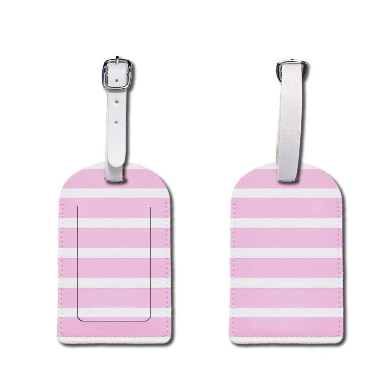 Luggage Tags with Privacy Cover PU Leather Cruise Ship Waterproof Tag Flowers Unique Suitcase Tags for Men Kids Women