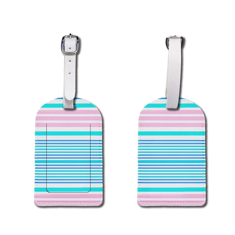 Luggage Tags with Privacy Cover PU Leather Cruise Ship Waterproof Tag Flowers Unique Suitcase Tags for Men Kids Women