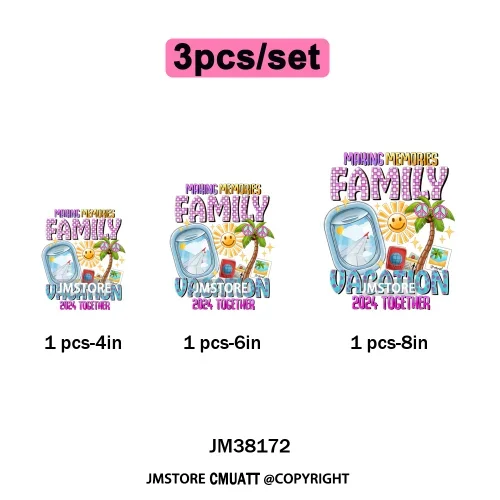 Hot Summer Holiday Boat Cruise Ship Life Salty Beach Family Island Trip Iron on DTF Transfer Stickers Ready to Press for Clothes