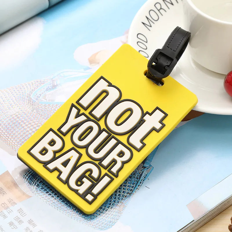 Creative Letter Not Your Bag Travel Accessories Luggage Tags Suitcase Cartoon Style Fashion Silicon Portable Travel Label