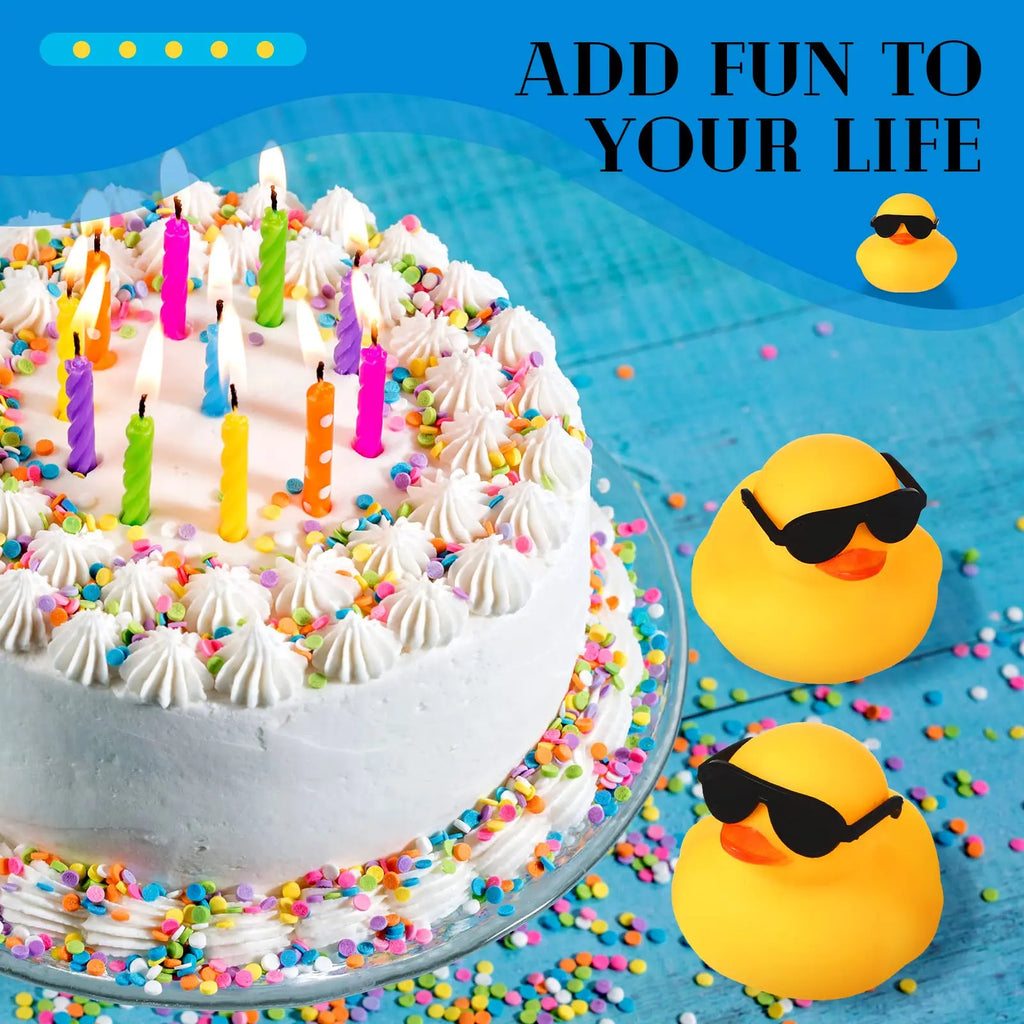 6/12/24pc Rubber Duck Toys Yellow Rubber Ducks Squeak & Float Ducky Pool Toy Cruise Holiday Decoration Birthday Party Favors