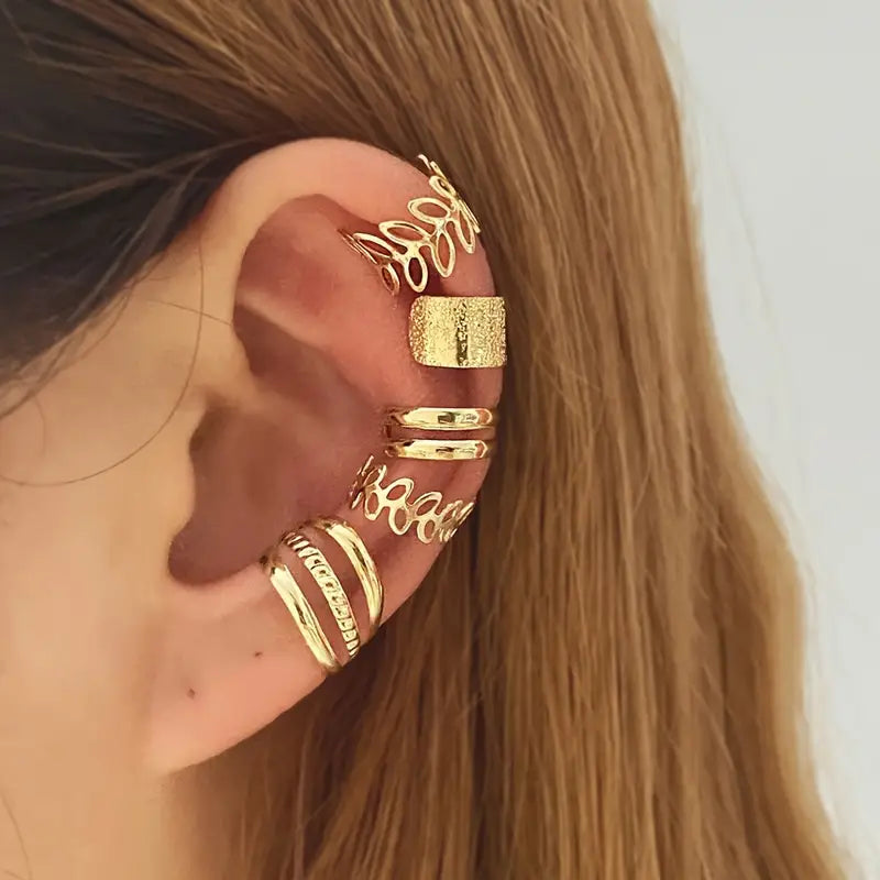 gold style clip on earrings