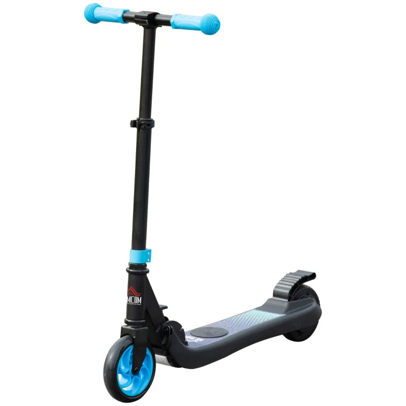 HOMCOM Folding Electric Scooter with Brake, for Ages 6+ Years, 8km/h Maximum Speed in Blue-0
