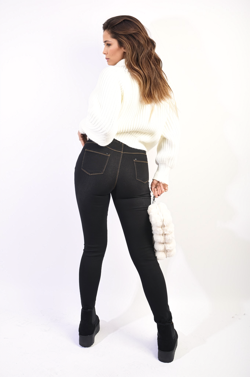 High Waisted Ripped Skinny Jeggings-4