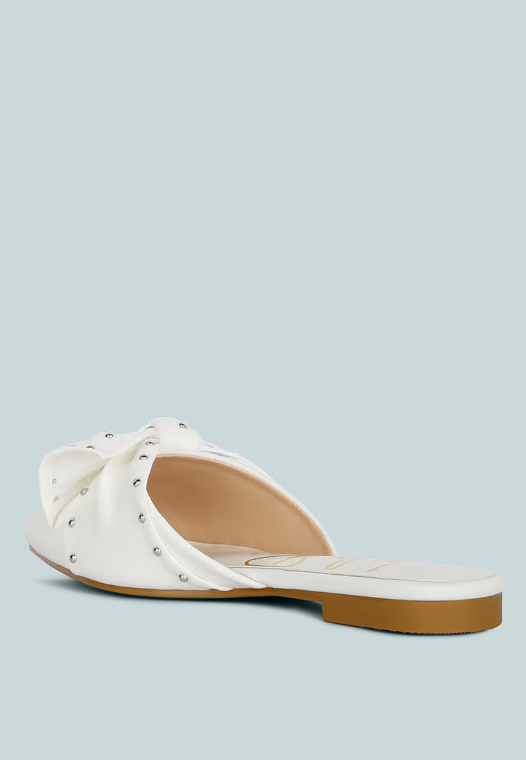 Makeover Studded Bow Flat Mules-2