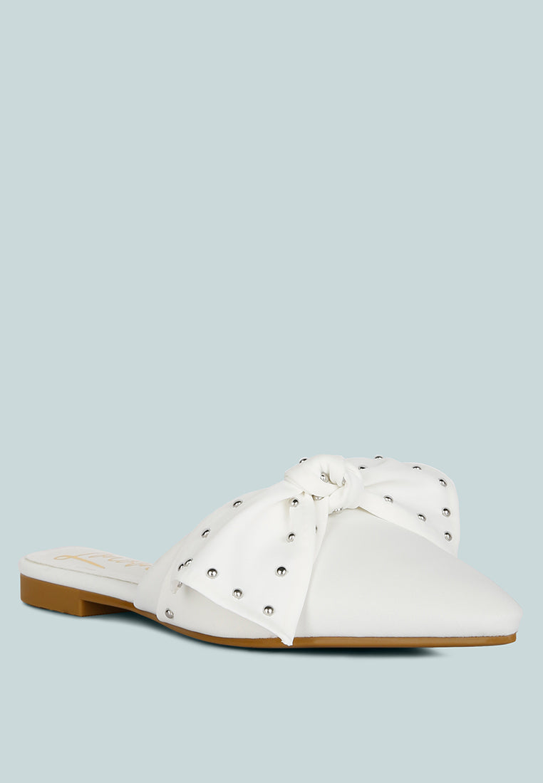 Makeover Studded Bow Flat Mules-1