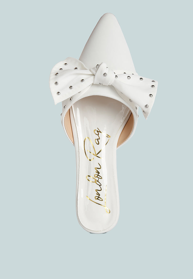 Makeover Studded Bow Flat Mules-3