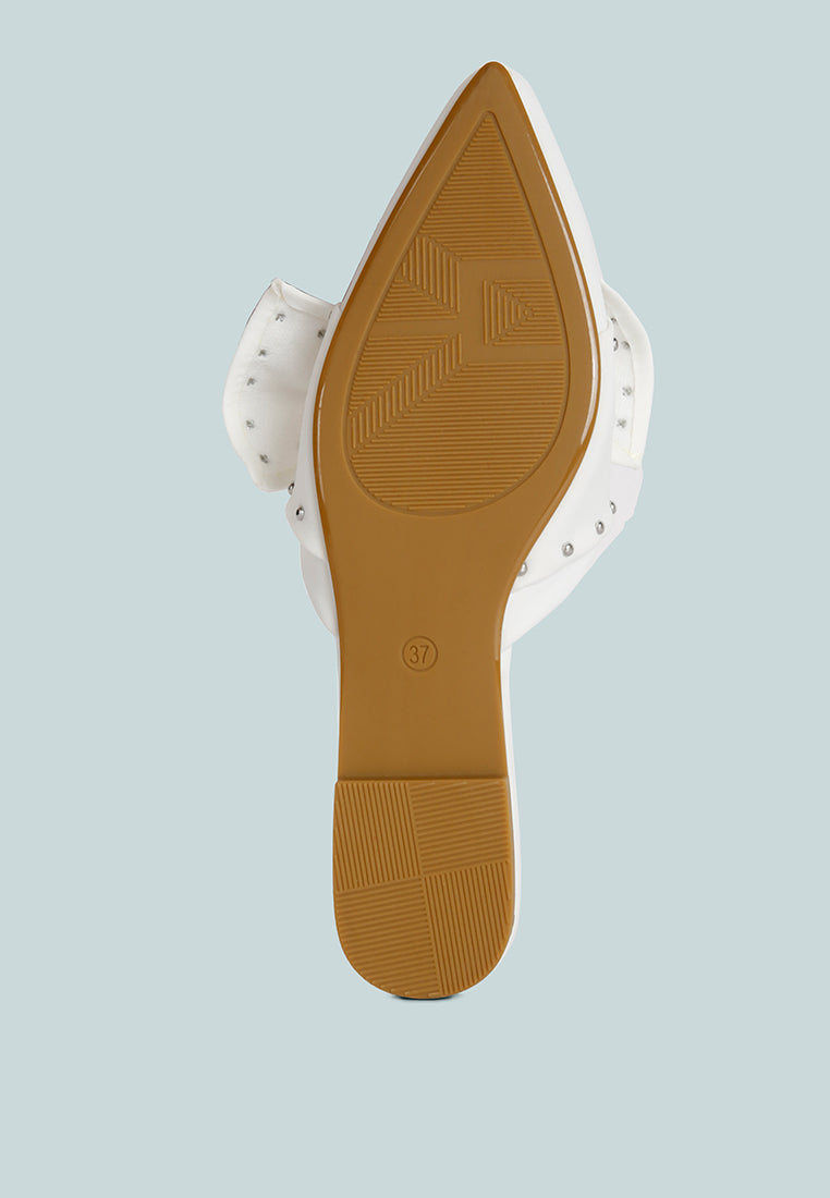 Makeover Studded Bow Flat Mules-4