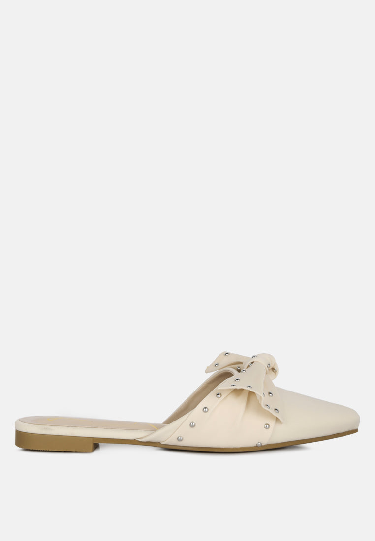 Makeover Studded Bow Flat Mules-6