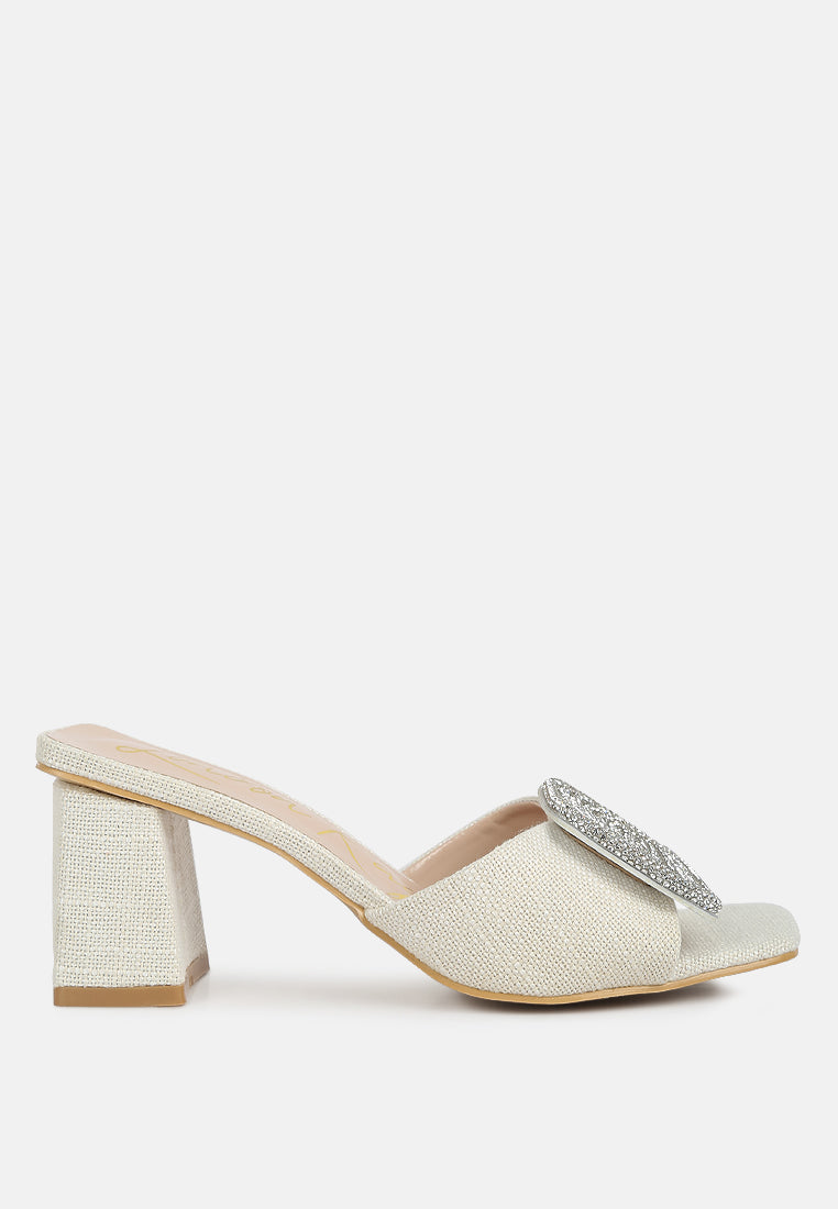Naflah Rhinestone Embellished Slip On Sandals-6