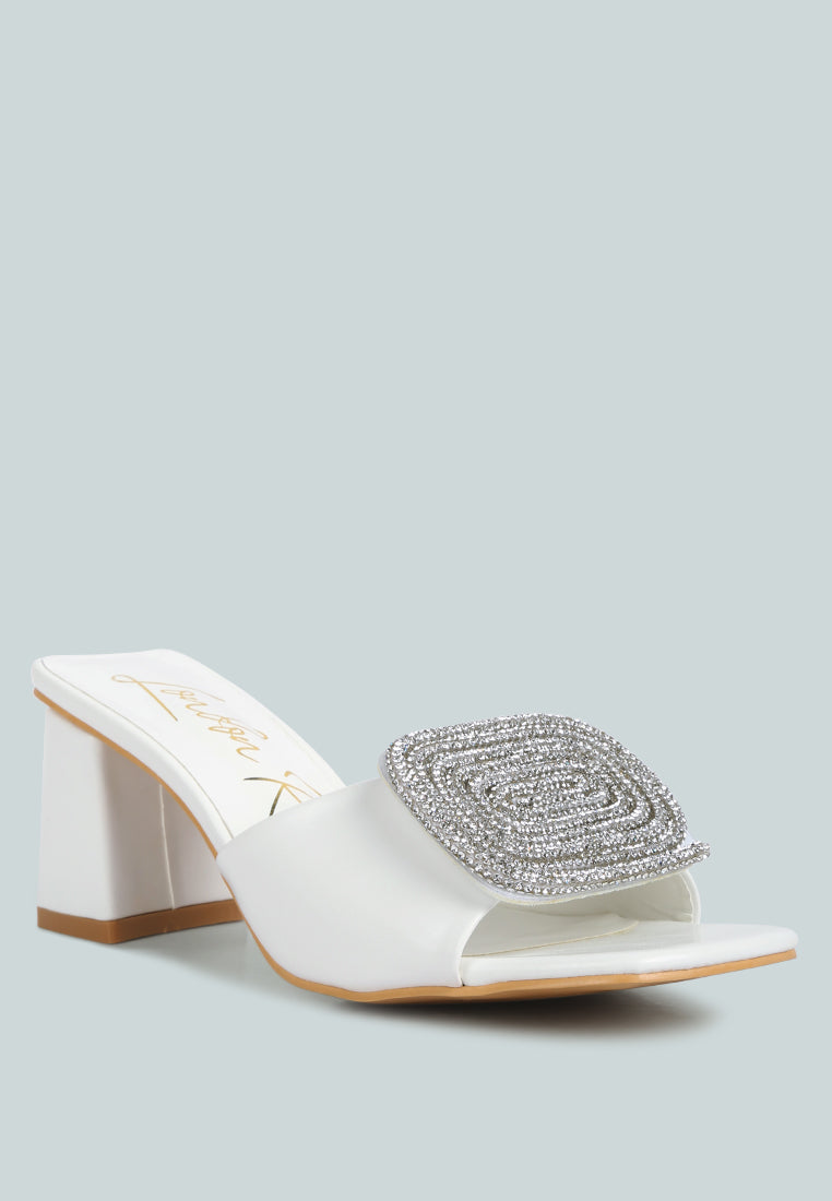 Naflah Rhinestone Embellished Slip On Sandals-1