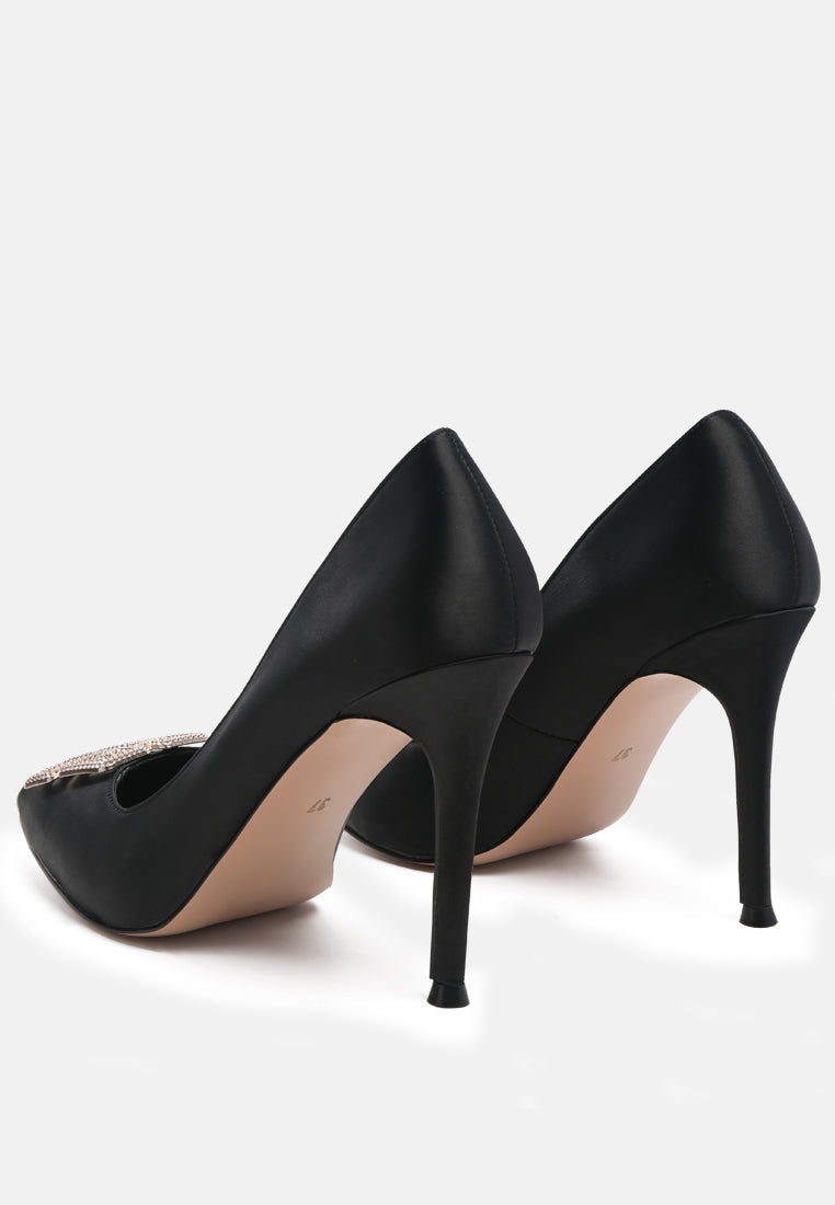 Prisca High Heel Brooch Detail Pumps-2