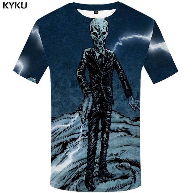 Skull T shirt Men Metal Tshirt Printed Rose Anime Clothes War Shirt Print Harajuku T-shirts 3d Mens Clothing-13