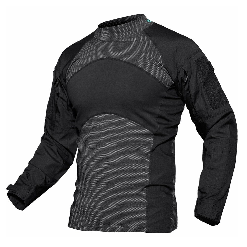 Mens T-shirts Long Sleeve Cotton Camouflage Tactical T Shirts Military Army Tshirts Man Airsoft Clothing-1