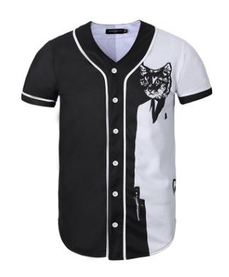 Short Sleeve T shirt Men Baseball Jersey Sport Slim Fit V Neck T-shirts Streetwear European Mens-2