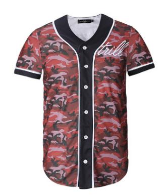 Short Sleeve T shirt Men Baseball Jersey Sport Slim Fit V Neck T-shirts Streetwear European Mens-1