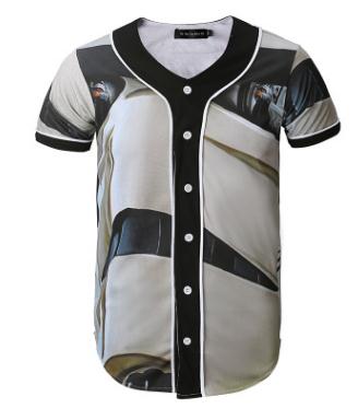 Short Sleeve T shirt Men Baseball Jersey Sport Slim Fit V Neck T-shirts Streetwear European Mens-6