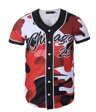 Short Sleeve T shirt Men Baseball Jersey Sport Slim Fit V Neck T-shirts Streetwear European Mens-7