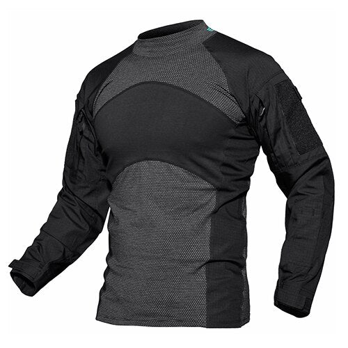 Mens T-shirts Long Sleeve Cotton Camouflage Tactical T Shirts Military Army Tshirts Man Airsoft Clothing-2