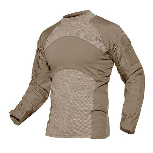Mens T-shirts Long Sleeve Cotton Camouflage Tactical T Shirts Military Army Tshirts Man Airsoft Clothing-6