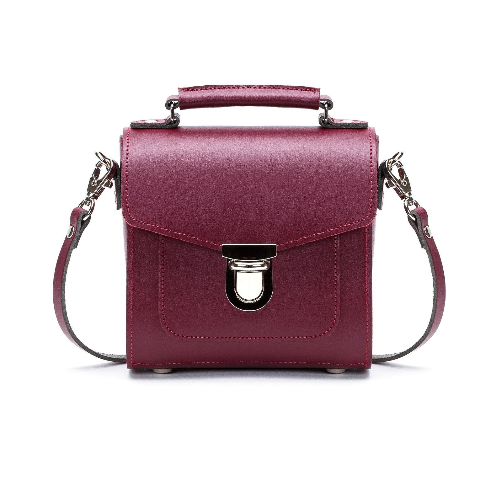Handmade Leather Sugarcube Handbag - Oxblood-0