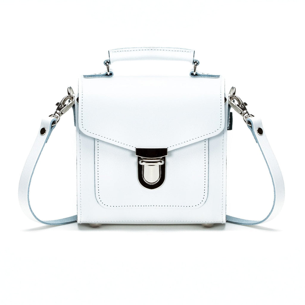 Handmade Leather Sugarcube Handbag - White-0