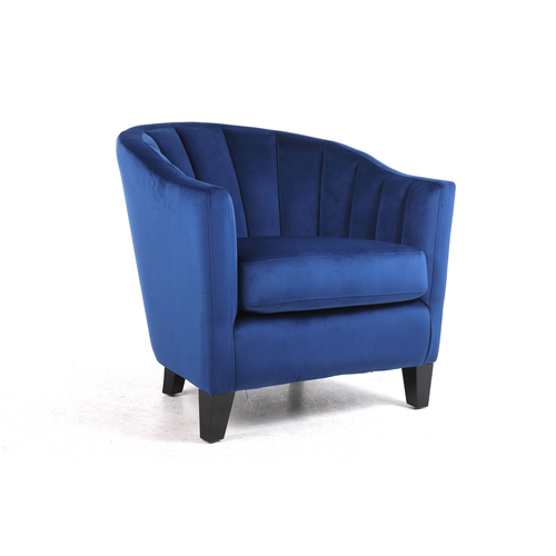 80CM BLUE COLOUR VELVET ARMCHAIR