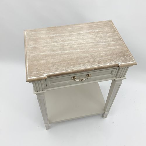 78CM WOODEN 1 DRAWER SIDE TABLE