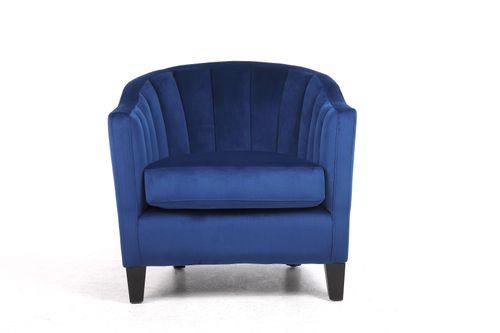 80CM BLUE COLOUR VELVET ARMCHAIR