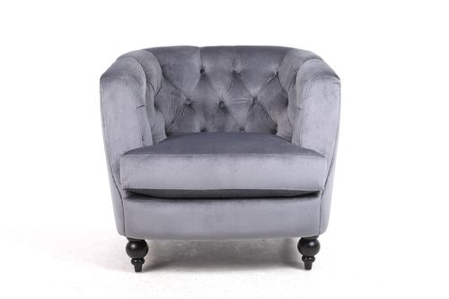 86CM LEAD COLOUR VELVET ARMCHAIR