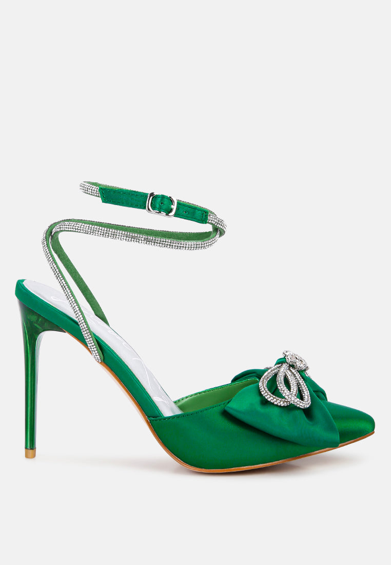 Winged High Heel Rhinestone Embellished Sandals-0