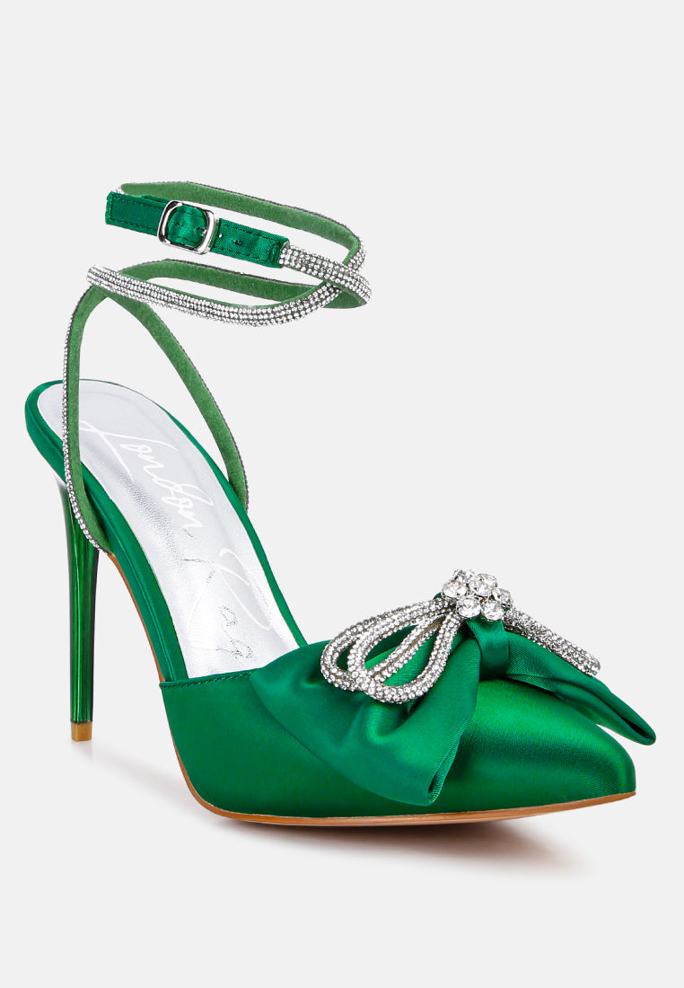Winged High Heel Rhinestone Embellished Sandals-2